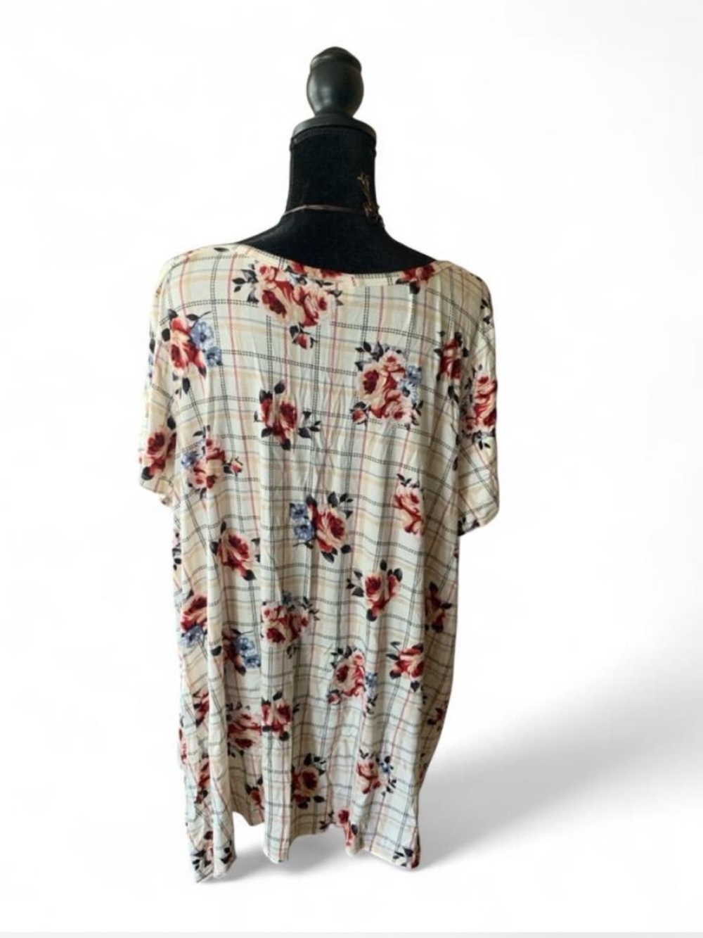 Cottagecore Red Ruffle Open-Front Women's Sweater Cardigan & floral slub tee - Picture 8 of 8